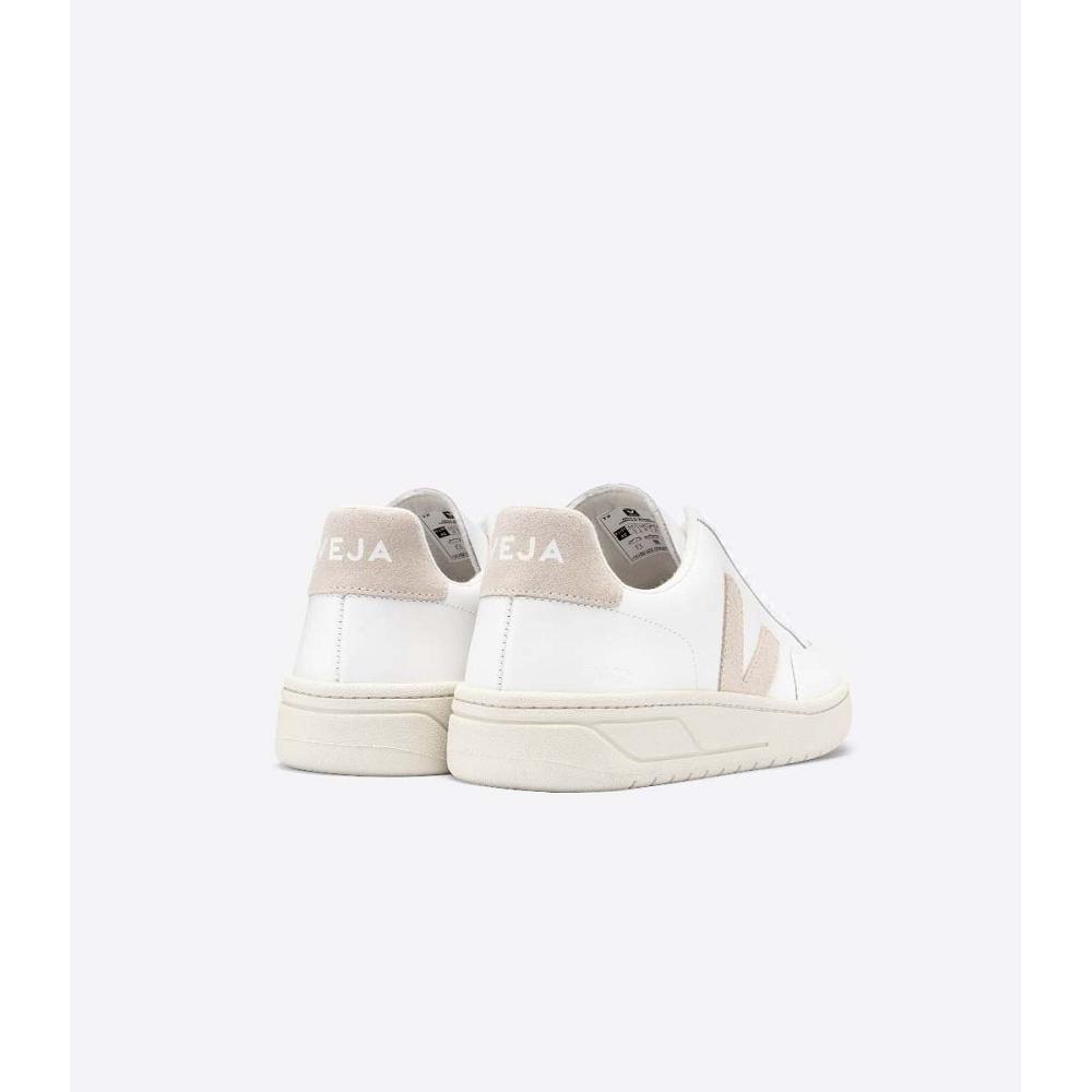 Veja V-12 LEATHER Sneakers Heren White/Pink | BE 342OKI